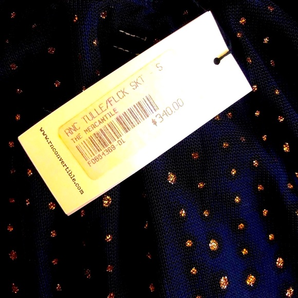 RNC Black Gold Navy Triple Layer Glitter Layered Mesh Tulle Skirt - Picture 9 of 12